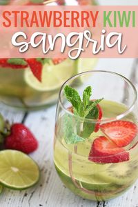 Strawberry Kiwi Sangria is a sweet and refreshing sangria that's always a party favorite!  #sangria