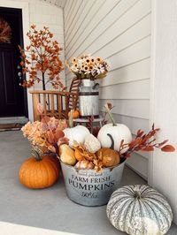 Transform your outdoor space for fall with natural decor like pumpkins, flowers, and hay. Discover budget-friendly ideas to style your porch or terrace!