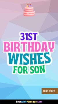 Make your son's 31st birthday unforgettable with these amazing birthday wishes! 🌟 From motivational messages to funny birthday jokes, you'll find a variety of options to make his day extra special. 🥳 #31stBirthdayWishes #SonBirthday #BirthdayInspo #ParentAndSon #FamilyLove #SpecialOccasions #HappyBirthdaySon