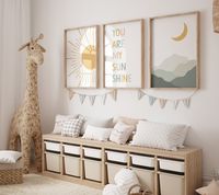 Boho Nursery Print Set of 3 You Are My Sunshine Baby Room - Etsy