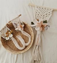 Ramos de flores de macrame