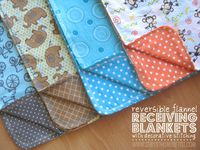 DIY-reversible flannel receiving blankets with decorative stitching...