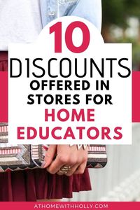 A huge list of home educator discounts you can get in store or online. Check out all the major stores you can discounts at! Homeschool savings | Homeschool budgeting | Homeschool Discounts