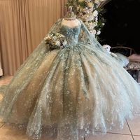 Shiny Quinceanera Dresses Ball Gown Lace Beading Tulle Backless Sweet 16 Dress | eBay