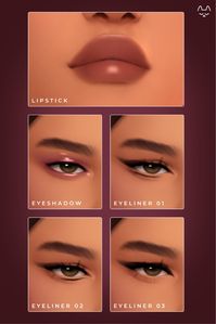 Maxis match makeup set for ts4, maxis match eyeshadow, eyeliner and lipstick