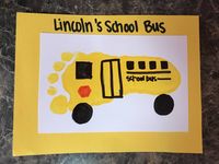 School Bus Footprint Art Back to School art #schoolbus #schoolbusart #backtoschool #infantart #infanttwo