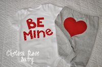 Baby Boy Valentine's Day Onesie, Be Mine Shirt with matching Heart Bum Pants, For Valentines Day, personalized baby boy clothes