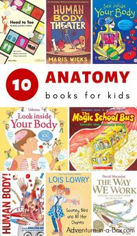 Pick one of these anatomy books for kids to supplement your studies of the human body! We selected 10 of our favourite books about the human body for kids. #kidlit #childrensbooks #homeschool #elementraryschool #sciencekids