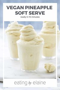 A quick and easy, homemade version of the famous Dole Whip found at Disney World. All you need is a blender and three ingredients! This recipe is refined sugar-free, vegan and gluten-free. It is the perfect tropical frosty treat for summertime!