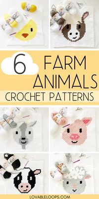 This c2c crochet pattern free for beginners is a c2c crochet blanket made up of six crochet animals. Each of these crochet squares is a free crochet pattern for a farm animal. To make my c2c crochet blankets/crochet afghans, follow the written crochet stitches pattern or the graph. This c2c crochet baby blanket is an easy and free crochet patterns for beginners. crochet c2c pattern free easy | corner to corner crochet pattern free | easy crochet animals | c2c baby blanket | free charts animals | GoldenLucyCrafts - Crochet Community Board