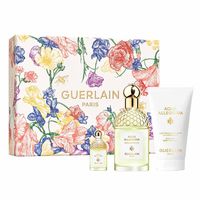 o kit contém:  1 - aqua allegoria nerolia vetiver eau de toilette - 75ml 1 - travel size 1 - loção corporal - 75ml  nessa data festiva, dê à pessoa que você ama o presente do infinito através de um exclusivo conjunto floral, especialmente desenhado pela dupla de artistas oniriq.  numa agitação de cores, inúmeras flores aparecem para criar o bouquet definitivo. o brilho floral do néroli da calábria, acentuado pelo vetiver e refrescado pelo manjericão, fundido com um delicioso acorde de figo, que revela toda a vitalidade das bergamotas ensolaradas colhidas nos jardins da calábria, na itália  em linha com o compromisso da guerlain para um mundo mais bonito e sustentável, com a abelha como sentinela, este kit presenteável é fabricado principalmente a partir de papel* e cartão* recicláveis prov