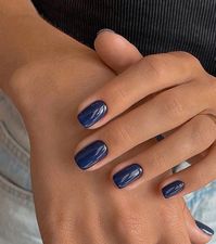 navy blue aesthetic, nail inspo, blue nails, clean girl