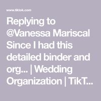 Replying to @Vanessa Mariscal Since I had this detailed binder and org... | Wedding Organization | TikTok