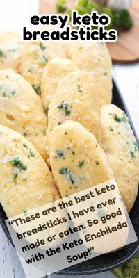 These buttery keto breadsticks are easy to make and absolutely mouthwatering. And they're not made with fathead dough! So good with keto soups, stews, and chilis. rn#ketobreadrn#almondflourrn#healthyrecipes