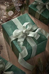 In a delicate pale green, this ribbon has the tones of the forest within it, making it the perfect fit for wrapping paper in our Nordic Lodge trend.

With its super soft texture, wired edges allow you to create the perfect bow for your gift wrap. 