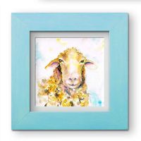 Sheep's Eyes (Farm Animals 4) Fine Art Print  You know that expression 'making sheep's eyes? I see the love... do you? That and all that snuggly, cuddly wool!  #sheep #lamb #nursery #art #farm #animal #painting