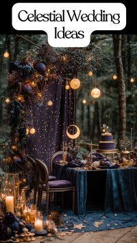 Transform your big day with enchanting celestial wedding ideas, from boho-style accents to a midnight blue and gold color palette. Imagine a celestial wedding arch, plum and gold touches, and a stunning celestial-themed cake. Set the scene with a cosmic seating chart and give guests unique celestial wedding favors. Create a dreamy atmosphere with celestial wedding shower ideas and a celestial-inspired color palette. Let these ideas inspire a wedding as timeless as the stars.