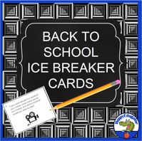 40 icebreaker question cards for back to school that are easy to print. Use these at the beginning of the year as a great "get to know you" activity to start a chit chat or conversation or use as fun writing prompts. You can pass out to students randomly during the first day or week of school as co...