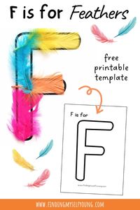 Make learning the letter formation and sound of the letter F fun with this fluffy feather craft. Use feathers and the free printable letter F template to create a fabulous F is for Feathers sensory letter F.