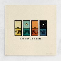 One Day at a Time Print Sun & Moon Minimalist Ocean - Etsy