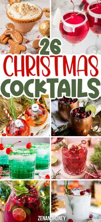 These easy holiday drinks will cheer up any Christmas party! From the classic eggnog recipe, Grinch cocktailm Gingerbread Martini, to Christmas Mule and Cranberry Margarita! So many festive cocktails that will be loved by your party guests!