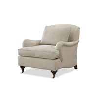 DETAILS Designed for comfort and convenience, the regal Churchill Chair is upholstered in a luxurious Belgian Linen and is made mobile with two castered front legs..    Fabric: Belgian Linen - 100% Belgian Linen Espresso finish Please call customer service for different options.    FINISH  Espresso    SIZE 38W X 39D X 35H