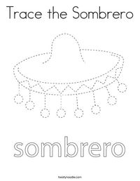 Trace the Sombrero Coloring Page - Twisty Noodle