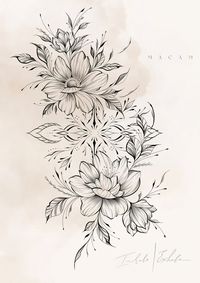 Admire this exquisite floral tattoo flash, featuring intricate flowers and ornamental details. Crafted with fine line and dotwork techniques, this design blends elegance and artistry, perfect for your next tattoo inspiration. #floralflashtattoo #backtatto #dessintattoo #flashtattoo #tattooflash #womentattoos #inkedtattoo #magnolia #mandala #inkedgirl #inkedmag #inkedtattoo #inkedlife #tatouage #tattooforgirl #tattoosforwomen