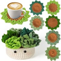 LOMOHOO Crochet Kit for Beginners, 6PCS Crochet Coasters Kit, Flower Potted Plant Crochet Kit with Crochet Hook, Colorful Yarn, Stitch Marker, Instruction, Craft Lover DIY Material Tools(Green) : Amazon.ca: Home