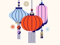 GoDaddy AAPI Graphic Pack: Lanterns by Ray Dak Lam on Dribbble