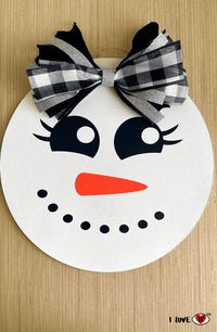 Snowman Crafts - Dollar Tree DIY Snowman Wooden Sign - I Luve It