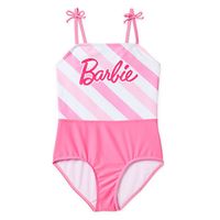 Strap Type: SpaghettiFeatures: Upf 50+ Sun ProtectionCharacter: BarbieClosure Type: Pull OnFiber Content: 85% Nylon, 15% SpandexFabric Description: TricotLining Material: PolyesterCare: Tumble Dry, Machine WashCountry of Origin: Imported