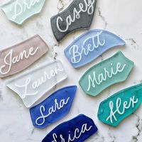 Calligraphy Sea Glass Place Cards Wedding Place Cards Place - Etsy