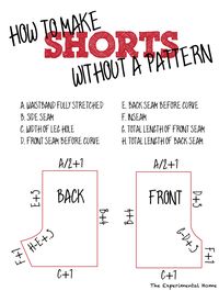 Make a pattern from existing shorts – without taking them apart