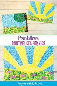 Simple Pointillism for Kids Art project | Summer school art, Elementary art projects, School art projects