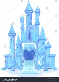 Illustration of an Ice Castle Shining in Blue and Violet #Ad , #Ad, #Castle#Ice#Illustration#Violet