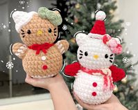 Get 2in1 Gingerbread Kitty  Snow Kitty Crochet pattern! Best crafting experience with Ribblr ePattern: progress tracking, smart sizing, language auto translation and more!