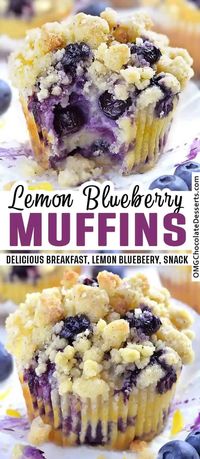 Lemon Blueberry Muffins are sweet and tangy and a delicious option for breakfast or snack. Sour cream, butter, and milk guarantee extra-tender lemon muffins, filled with sweet and juicy blueberries.