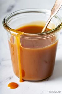 Follow this easy recipe to make homemade caramel sauce - salted or not. It only takes 10 minutes and 5 simple ingredients. Then drizzle it on ice cream, cakes, pancakes, cheesecake, in iced coffee, or as a dessert dip for apples!