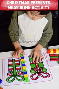 #christmas measuring activity for preschooler #preschool #kindergarten #math #preschoolmath