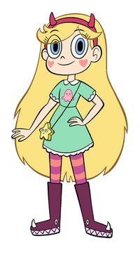 Star Butterfly is the protagonist of the Disney Channel and Disney XD's animated series Star vs. the Forces of Evil. Star Butterfly is an intergalactic princess from the Kingdom of Mewni, who has been sent to Earth by her parents to live a normal life, after many years of fighting evil in space. While on Earth, she lives with the Diaz family, and takes Marco Diaz on adventures in other dimensions, and in battles with monsters.