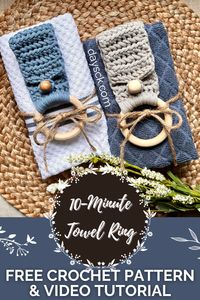 10 Minute Towel Ring | No Sew Crochet Towel Set — Day's Crochet & Knit