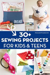 Sewing projects perfect for kids & teens. Lots of fun beginner sewing projects, free patterns and tutorials