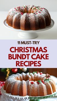 Indulge in the festive flavors of the season with these must-try Christmas Bundt cake recipes, perfect for holiday gatherings. From classic spiced Bundts to creative, flavor-packed options, these cakes bring a touch of elegance and deliciousness to your holiday table. Discover the perfect recipe to impress your guests and spread holiday cheer with every slice. Try one of these stunning Bundt cakes and make this Christmas unforgettable.