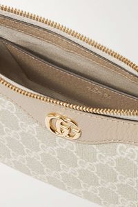 GUCCI Ophidia embellished textured leather-trimmed printed coated-canvas shoulder bag | NET-A-PORTER