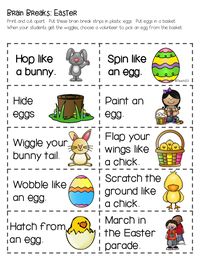 Brain breaks with an Easter twist are a great way to handle spring fever.