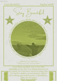 Stay beautiful- Taylor swift- debut- poster- music poster