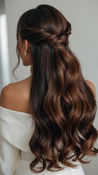 Discover elegant wedding hairstyles for brides embracing the trend of half up half down looks Whether you're a bride with long or short shoulder-length hair these simple yet trendy ideas are perfect for a bridal veil or for bridesmaids Explore various styles including Indian medium and simple tutorials for an elegant and sophisticated bridal look