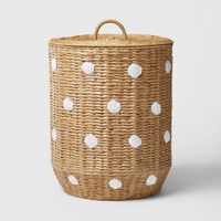 Woven Paper Dot Floor Kids' Hamper Natural - Pillowfort™