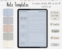 This digital lecture note template is perfect for students, educators, and anyone who wants to keep their notes organized and neat. With two sizes available - A4 and US Letter - you can choose the one that best fits your needs.   The template includes four different layouts to choose from, so you can mix and match them to find the perfect layout for your note-taking style. Each layout is designed with a clean and simple aesthetic, making it easy to focus on your notes without distractions. ~WHAT'S INCLUDED~   By downloading this package, you'll receive the following ~ Two PDF files each containing 120 Pages. One PDF file contains US letter-size note templates and the other contains A4-size note templates. The 120 Pages in each PDF file are for each of the 30 colors and will each include 4